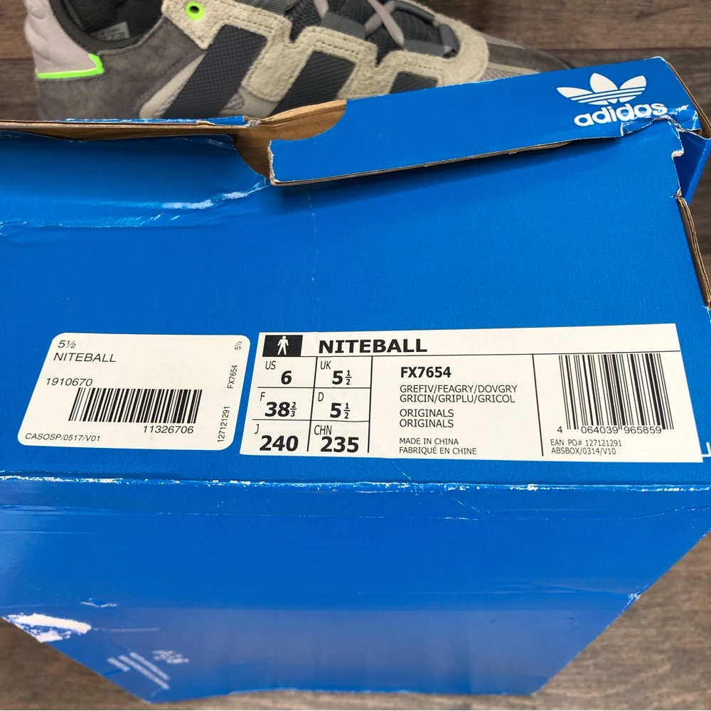 adidas Originals Niteball Feather Grey Trainers FX7654 UK 5.5 US 6 - Picture 13 of 14